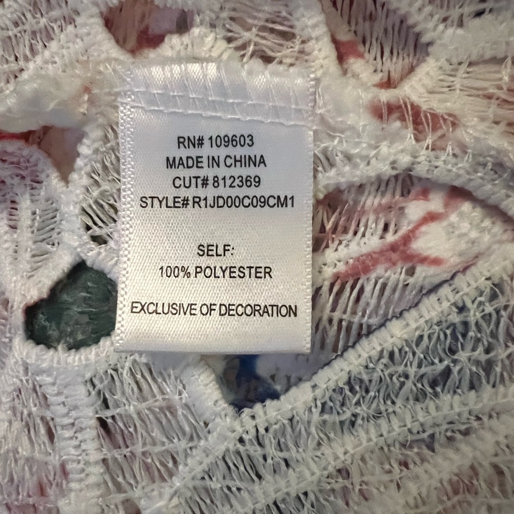 NWOT CHRISMcLAUGHLIN FLORAL LACE TOP TOPPER SZ XL - Picture 12 of 13